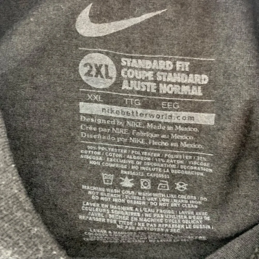 Texas Longhorns NCAA Charcoal Gray Nike Short Sleeve Crewneck Shirt Mens 2XL XXL